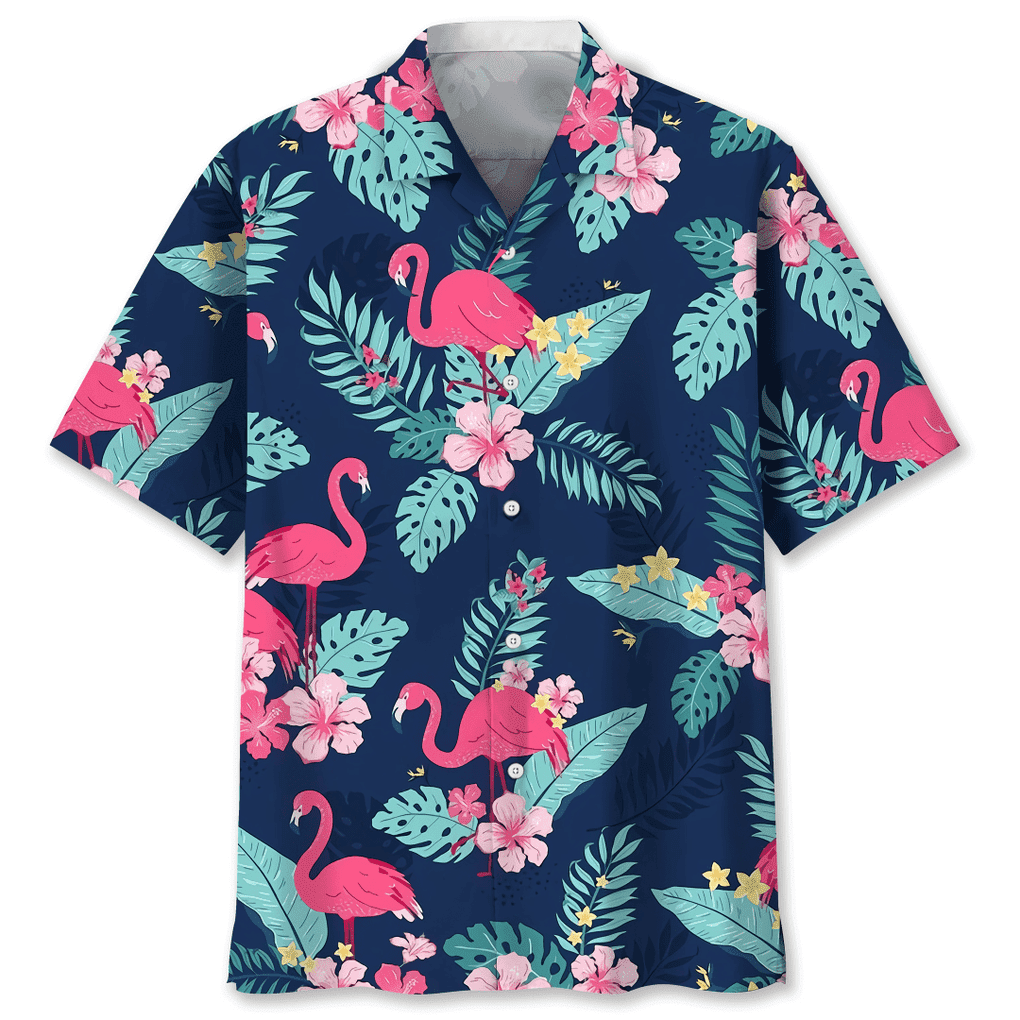 Flamingo Hawaiian Shirt, Pink Stripe Line Flamingo Beach Shirts - Printing  Ooze