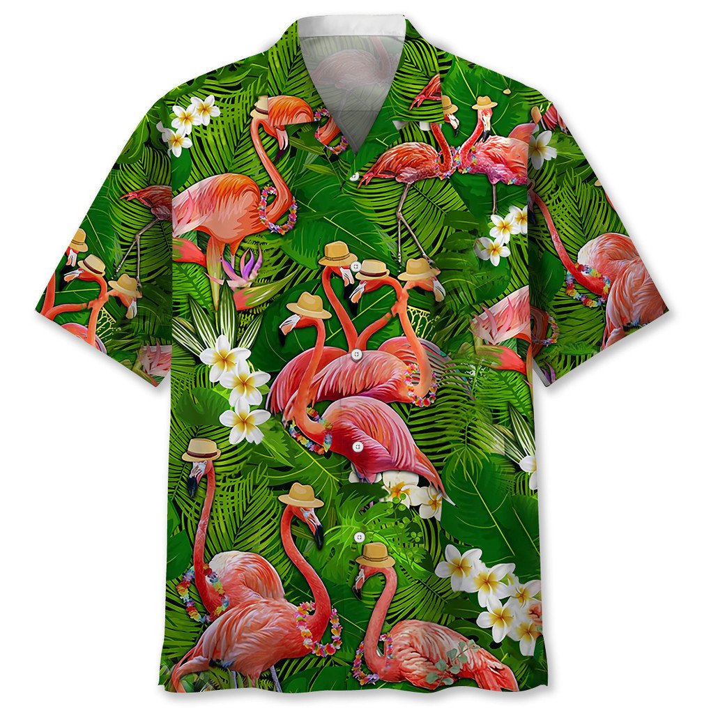 Flamingo Hawaiian Shirt, Pink Stripe Line Flamingo Beach Shirts - Printing  Ooze