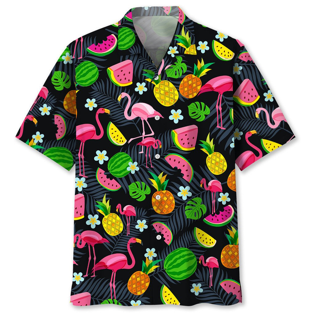 Flamingo Hawaiian Shirt, Pink Stripe Line Flamingo Beach Shirts - Printing  Ooze