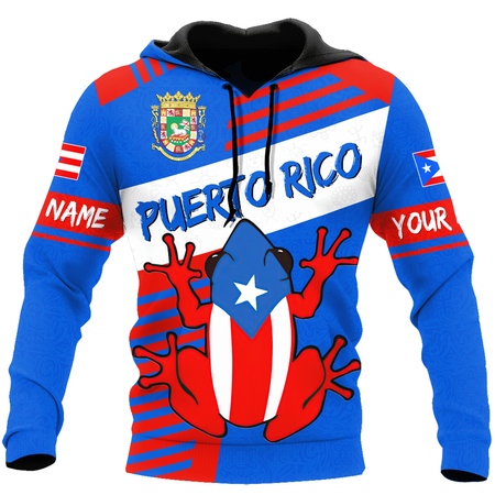 Puerto Rico Flag Frog White Black Custom Name Baseball Jerseys For