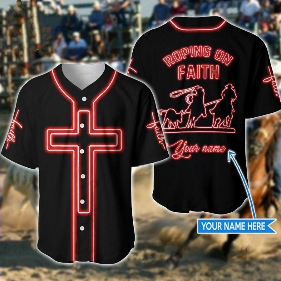 Team Roping Custom Name Baseball Shirt Jersey Shirt S-5XL For Men Women  Funny Sh