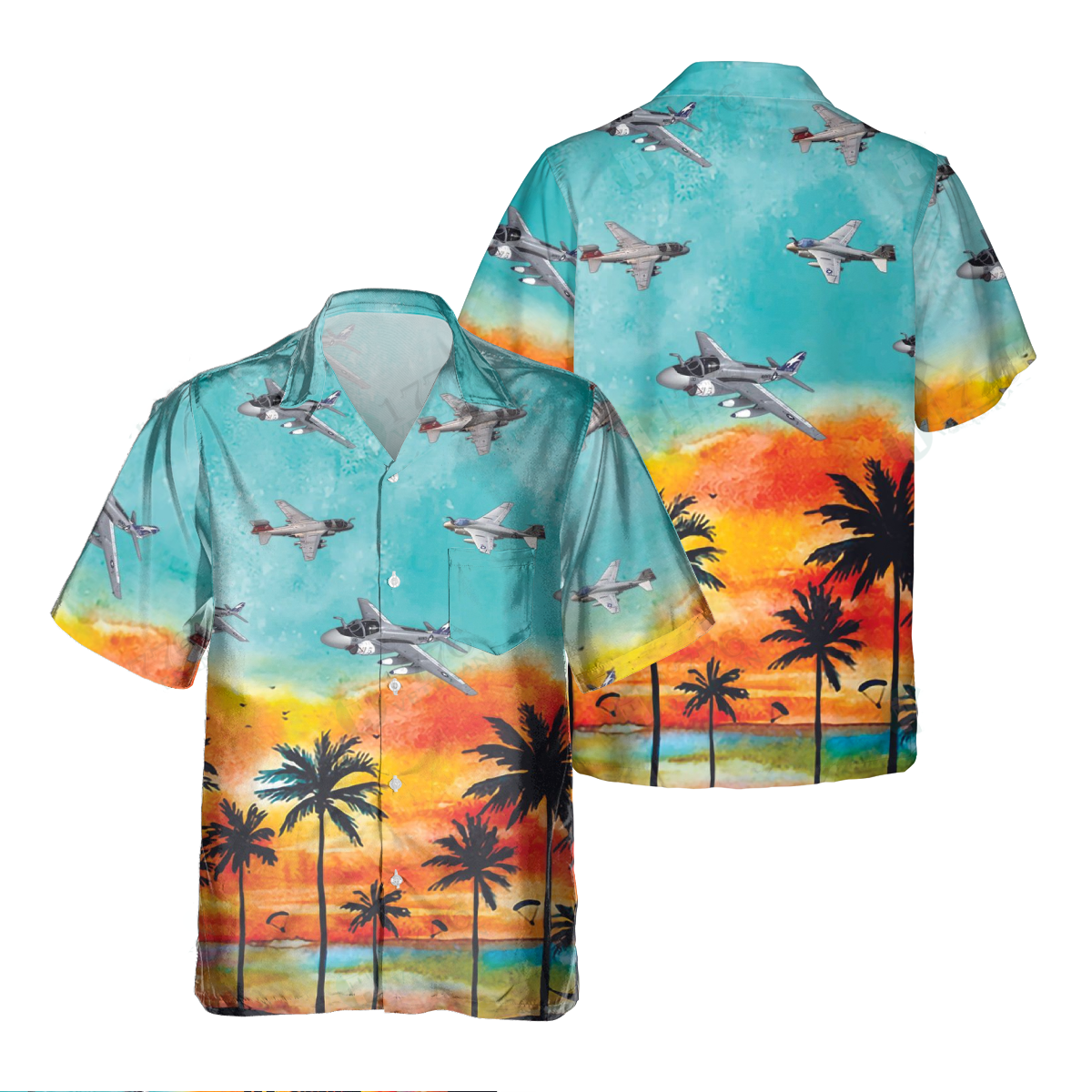 All-over Print Pocket Hawaiian Shirt - Print On Demand