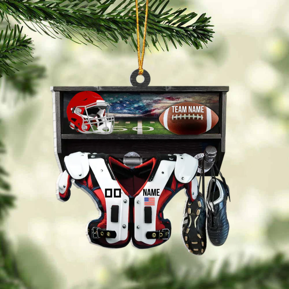 Personalized American Football Ornament, Christmas Tree Decor