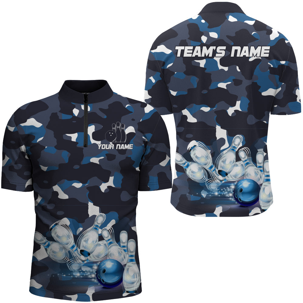  Custom Flag Camo Bowling Polo Shirts for Men, Short