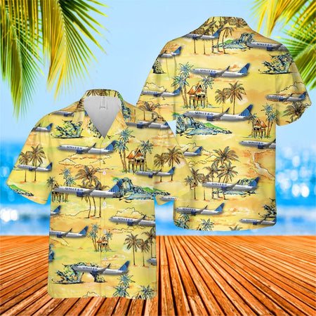 Aloha Guns Yellow Flower Summer Hawaiian Shirt And Short