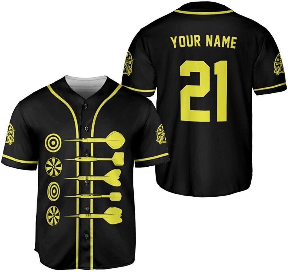 CUSTOM NAME DARTS 3D Printed Mens Baseball Jersey Shirts Summer