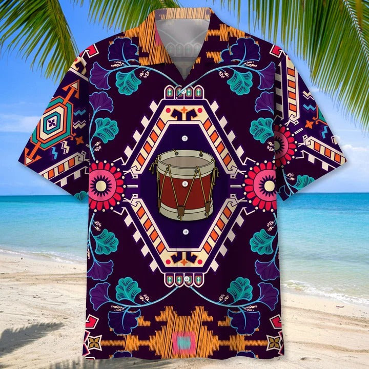 Drums Tropical Hawaiian Shirt, Aloha Beach Shirts For Drum Lovers