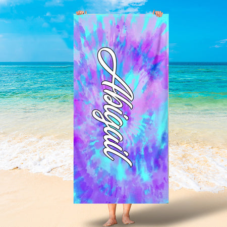 Monogrammed Tie Dye Beach Towel