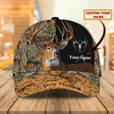  Personlized Us Flag Deer Hunting Baseball Cap, Custom