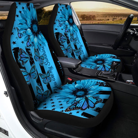 Blue Butterfly Car Seat Covers Custom Cool Car Accessories