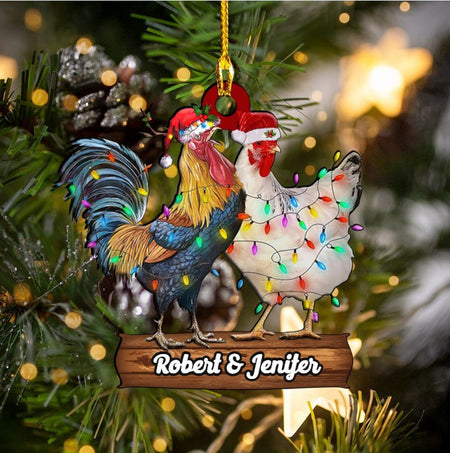 Personalized Chicken Memorial Ornament, Custom Chicken Memorial