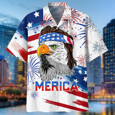 Veteran Eagle Hawaiian Shirt - Trendy Aloha