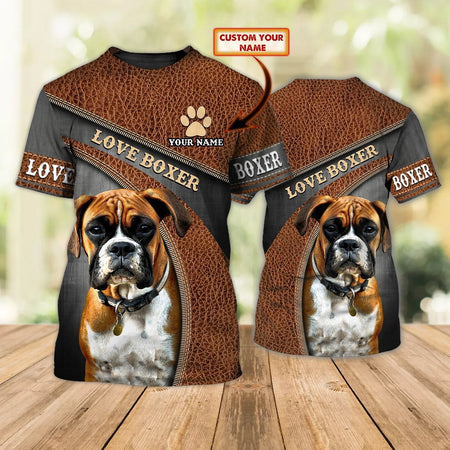 Personalized 3D T Shirt With Boxer Dog, Love Boxer Men Women
