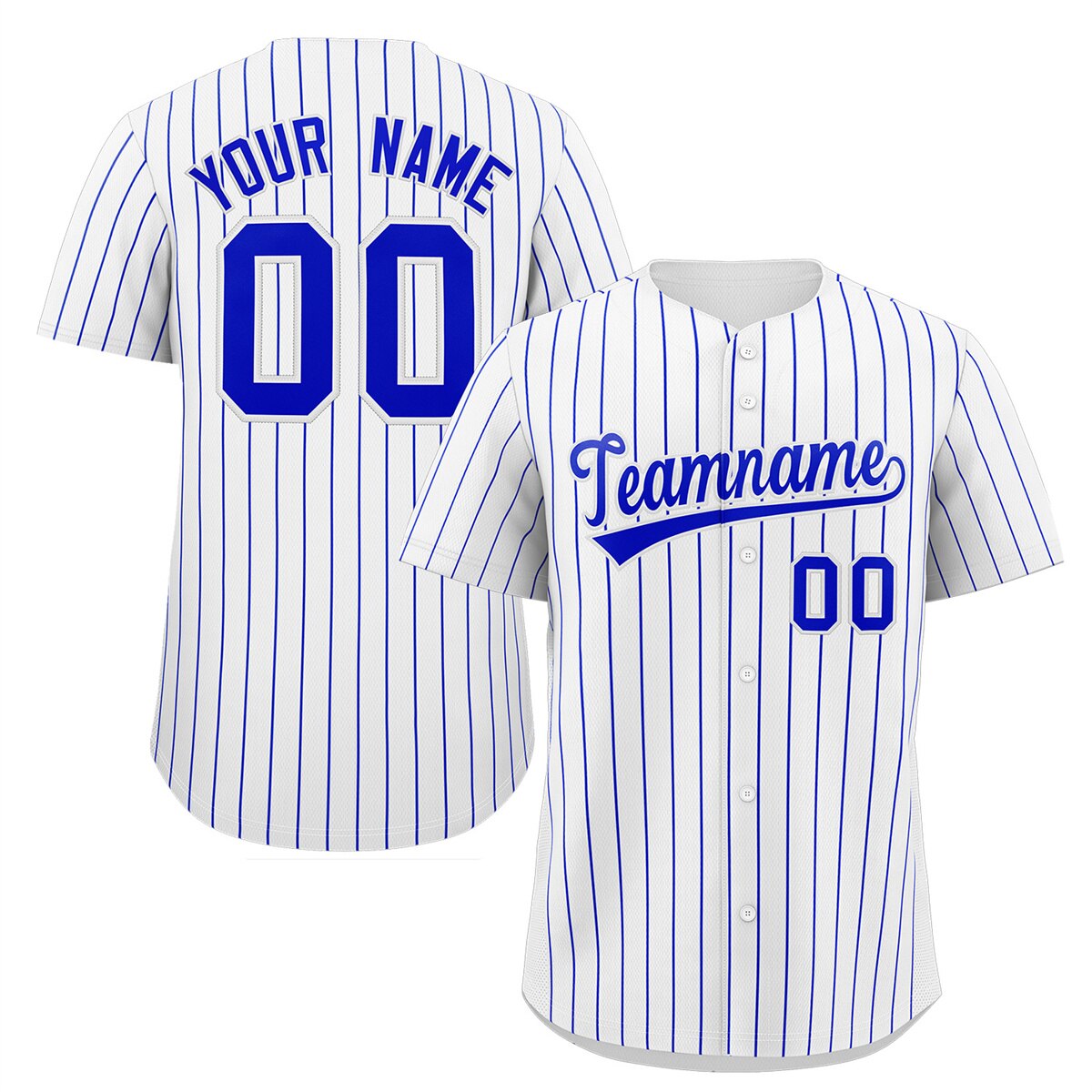 Custom Pinstripe Baseball Jersey Button Down Shirt Printed or Personalized Name Number for
