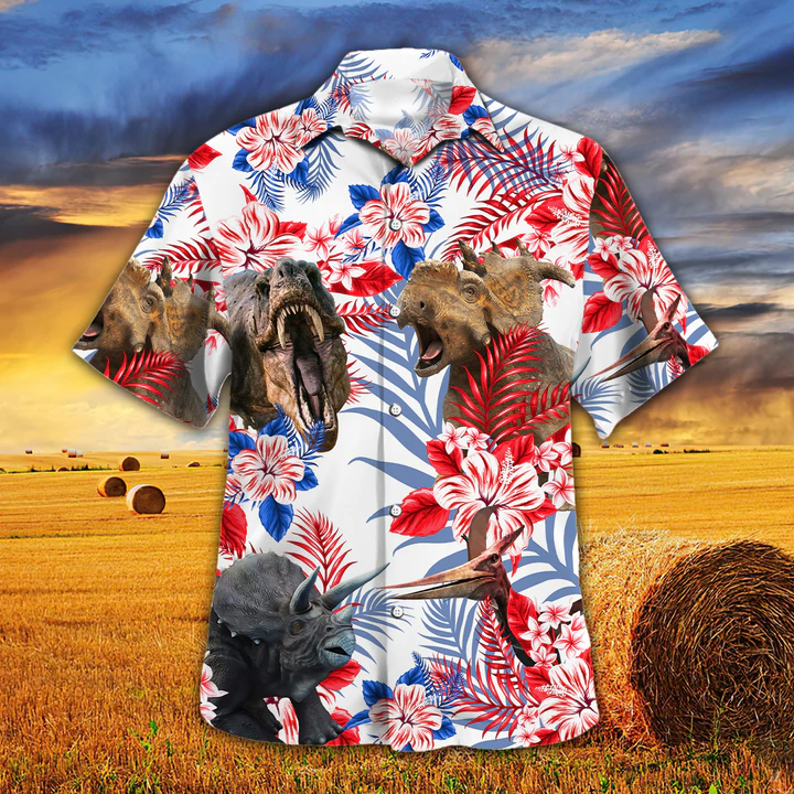 Baseball American Flag Hawaiian Shirt - Trendy Aloha