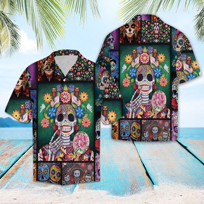 Skull Mexican Skull Black Style Hawaiian Shirt - Trendy Aloha - Trendy Aloha