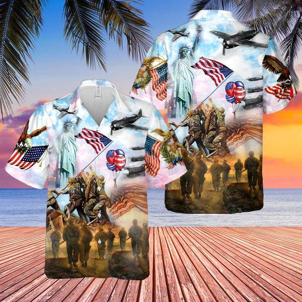 US Flag Flamingo 4th Of July Hawaiian 3D Shirt, Patriotic Independence Day  Shirt - Bring Your Ideas, Thoughts And Imaginations Into Reality Today